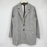 women Torrid Lapel Collar Knit Blazer Heathered Gray Jacket 0/L