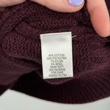 men Sonoma Fair Isle Shawl Collar Cardigan Maroon White Sweater L