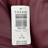 women Torrid NWT Vegan Leather Moto Burgundy Jacket 1/1X