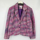 women Chadwicks Tweed Blazer Purple Pink Jacket 16