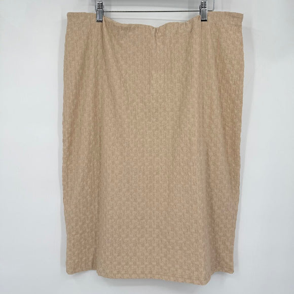 women A New Day NWT Textured Knit Tan Skirt XL