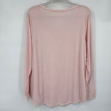 women Torrid NWT Girlfriend Long Sleeve Petal Pink Knit Top 0/L