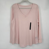 women Torrid NWT Girlfriend Long Sleeve Petal Pink Knit Top 0/L