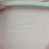 women Torrid NWT Girlfriend Long Sleeve Petal Pink Knit Top 0/L