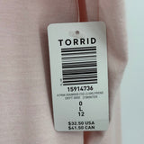 women Torrid NWT Girlfriend Long Sleeve Petal Pink Knit Top 0/L