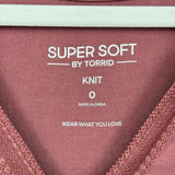 women Torrid NWT Embroidered Mesh Long Sleeve Mauve Knit Top 0/L