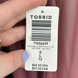 women Torrid NWT Embroidered Mesh Long Sleeve Mauve Knit Top 0/L