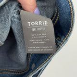 women Torrid NWT Cropped Denim Vest Blue Jacket 00/M