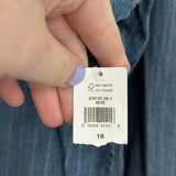 women Gap NWT Long Sleeve Utility Romper Blue Pintstripe Jumpsuit/Romper 16