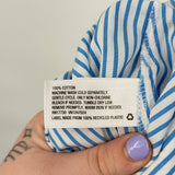 women A New Day Cotton Striped Midi Blue White Skirt L