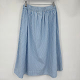 women A New Day Cotton Striped Midi Blue White Skirt L