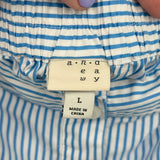 women A New Day Cotton Striped Midi Blue White Skirt L