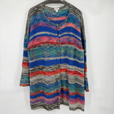 women Sundance Merino Wool Blend Long Cardigan - AS IS Buttons Blue Pink Black Sweater XLP