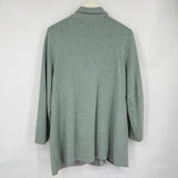 women J.Jill Chevron Knit Blazer Green Gray Jacket XL