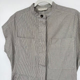 women Everlane Easy Workwear Utility Gray White Jumpsuit/Romper XS