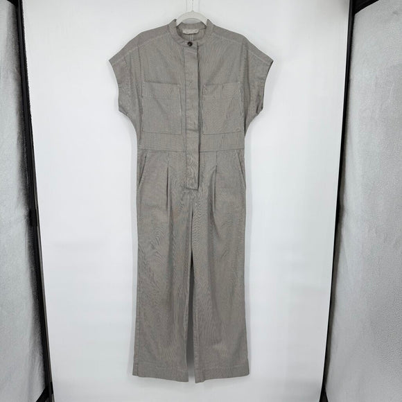 women Everlane Easy Workwear Utility Gray White Jumpsuit/Romper XS