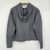 women Old Navy Cropped Full Zip Hoodie Gray Sweatshirt L