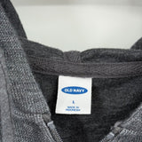 women Old Navy Cropped Full Zip Hoodie Gray Sweatshirt L