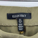 women Ellen Tracy Belted Trousers Olive Green Pants L