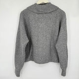 women Joseph A. NWT Johnny Collar Heathered Gray Sweater L
