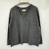 women Lucky Brand NWT V Neck Gray Sweater L