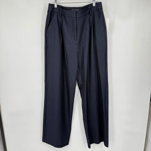 women Zac & Rachel NWT Pleated Trousers Navy Dark Wash Pants 10