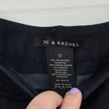women Zac & Rachel NWT Pleated Trousers Navy Dark Wash Pants 10