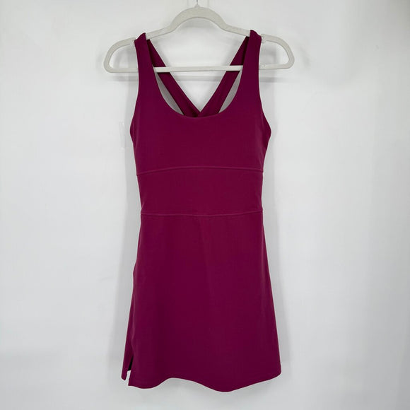 women Fabletics Active Cross Strap with Built In Shorts Orchid Dress L