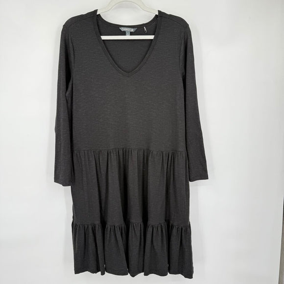 women Toad & CO Long Sleeve Babydoll Aged Black Dress L