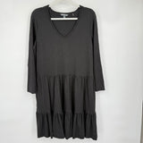 women Toad & CO Long Sleeve Babydoll Aged Black Dress L