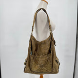 unisex Hayden Harnett Leather Shoulder Bag with Matching wallet Olive Brown Purse