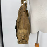 unisex Hayden Harnett Leather Shoulder Bag with Matching wallet Olive Brown Purse