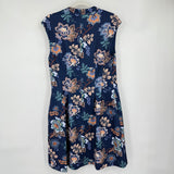 women Vince Camuto Floral Scuba Knit Fit & Flare Navy Multi Dress 12