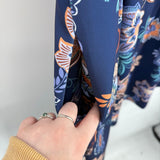 women Vince Camuto Floral Scuba Knit Fit & Flare Navy Multi Dress 12