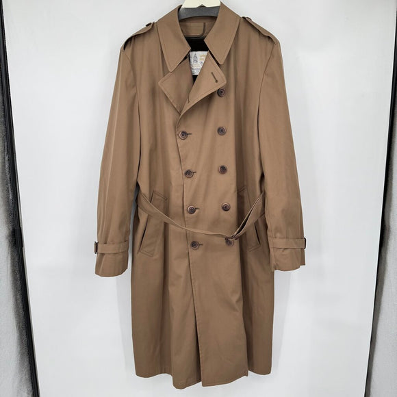 men London Fog NWOT Trench with Liner Brown Coat 42L