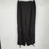 women Fridaze Ripple Tide Linen Pants Ankle Black Pants S