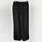 women Fridaze Ripple Tide Linen Pants Ankle Black Pants S
