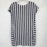women Madewell Button Back Stripe Play Mini Blue White Dress S