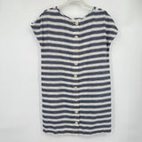 women Madewell Button Back Stripe Play Mini Blue White Dress S