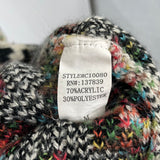 women Dreamers Aztec Open Cardigan Gray Black Multi Sweater M