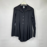 women Noblu Raw Edge Pleated Blazer Black Jacket S