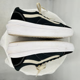 women Vans Old Skool Overt Plus ComfyCush Black White Yellow Shoes M8/W9.5