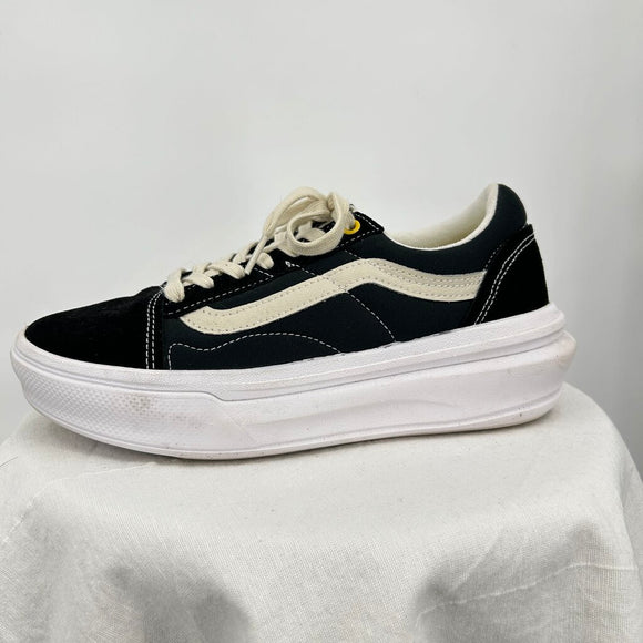 women Vans Old Skool Overt Plus ComfyCush Black White Yellow Shoes M8/W9.5