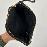 women Coach Mini Wristlet Card Pouch Brown Black Purse 6" x 3.75"