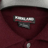 men Kirkland Cashmere Collared Maroon Sweater L