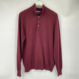 men Kirkland Cashmere Collared Maroon Sweater L