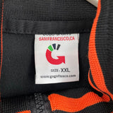 men San Francisco San Fran Track Jacket - AS IS Shoulder Seams Black Orange Yellow Jacket XXL