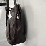 women Ellington Leather Convertible Backpack Tote Metallic Brown Purse 9" x 10" x 5.5"