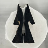 women Zara Suede Pointed Toe Flats Black Shoes 39/8.5