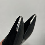 women Zara Suede Pointed Toe Flats Black Shoes 39/8.5